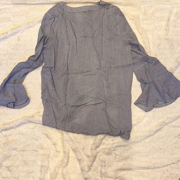 Simply Vera VERAWANG sloped blouseâwith flowing sleeves | Sz M - Picture 7 of 7